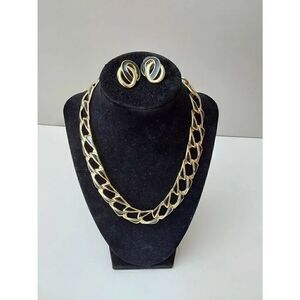 Necklace and earrings set Gold and Black